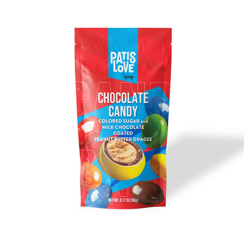 Patis Love Chocolate Candy Colored Sugar And Milk Chocolate Coated Peanut Butter Dragee 90g