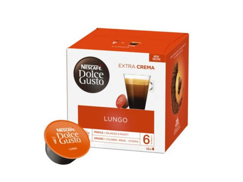 Nescafe Lungo Dolce Gusto Coffee Capsules - 16 Capsules