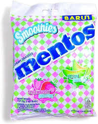 Mentos Fruit Smoothies Strawberry & Melon Chewy Dargees 121.5g