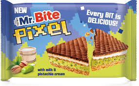 Mr.Bite Pixel Milk & Pistachio Wafer 28g