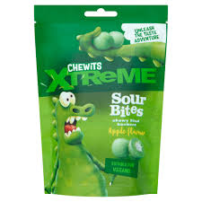 Chewits Xtreme Apple Flavour Sour Bites 115g