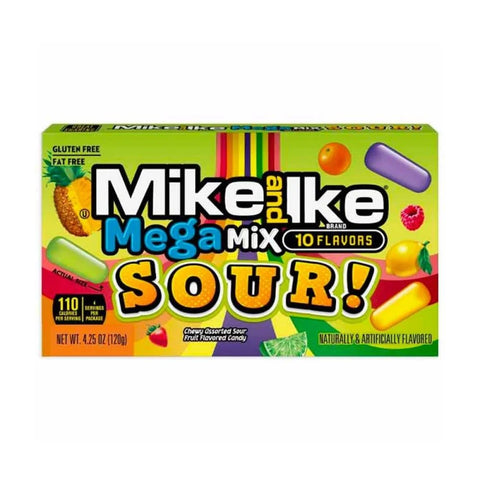 Mike And lke Mega MIx Sour Chewy Assorted Fruit Flavored Candy 120g