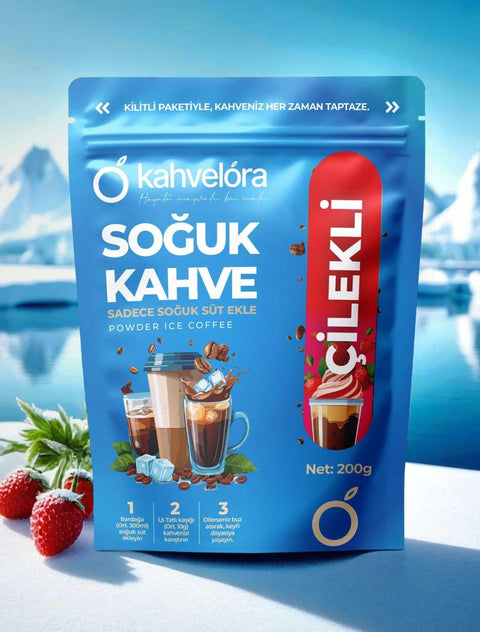 Kahvelora Strawberry Powder Ice Coffee 200g