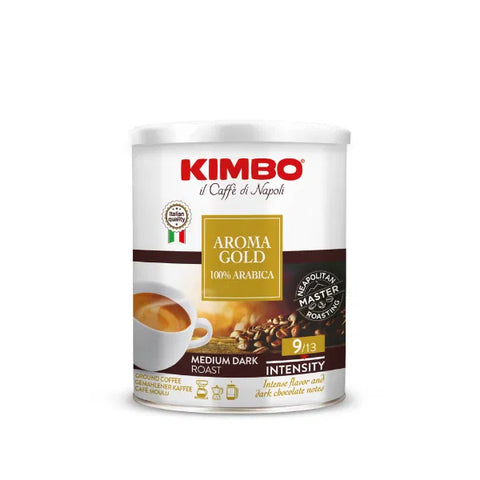 Kimbo Espresso Aroma Gold 100% Arabica Ground Coffee Can 250g