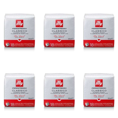 6 * illy iperEspresso Capsules Classico Classic Roast 18 Capsules - 108 Capsules