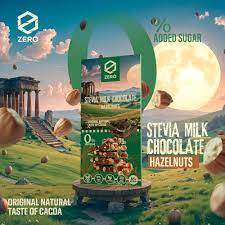 Zero Stevia Milk Chocolate Hazelnut 0% Added Sugar 85g