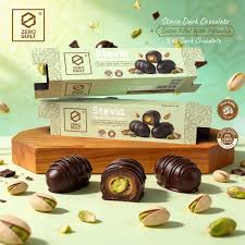 Zero Stevia Gulit 75%Dark Chocolate Dates With Pistachio Bar - 3 Dates