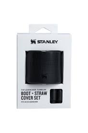 Stanley Quencher Tumbler 40 Oz Boot + Straw Cover Set - Black