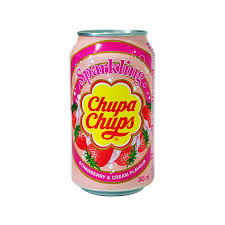Chupa Chups Strawberry & Cream Sparkling 345ml - CAFELAX