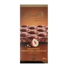 BB:" 15-4-2026 "Lindt Extra Creamy Hazelnut Smooth Milk Chocolate 80g