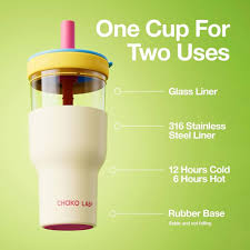 Chako Lab Dual-Layer Tumbler White & Pink & Blue 600ml
