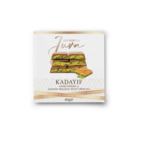Patiswiss Juva Milk Chocolate with Kunafa Pistachio 60g