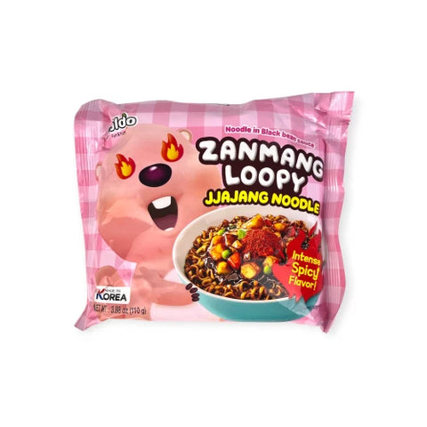 Paldo Zanmang Loopy JJajang Spicy Noodles In Black Suace 110g