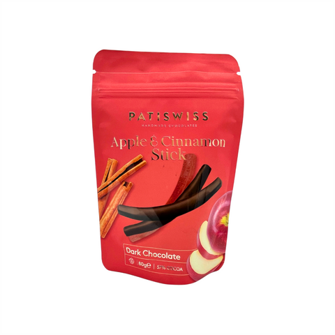 Patiswiss Dark Chocolate 57% Cocoa With Apple & Cinnamon Stick Dragee 80g