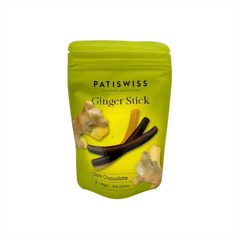 Patiswiss Dark Chocolate 57% Cocoa With Ginger Stick Dragee 80g