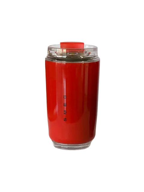 SMEG Stainless Steel Insulated Vacuum Coffee Wall Travel Mug 240ml - Red