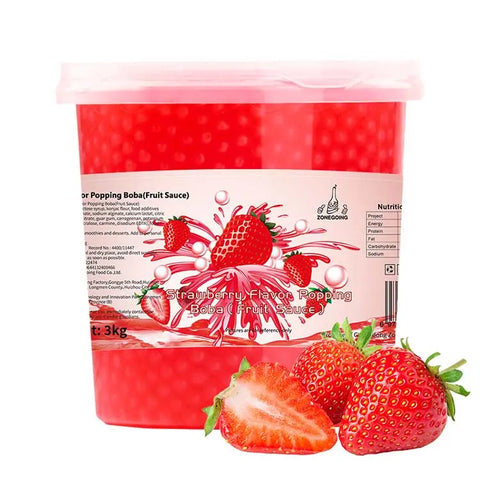 Zonegoing Strawberry Popping Boba 1.3kg