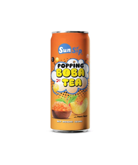 Sun Sip Popping Boba Tea With Peach Flavor Drink 325ml