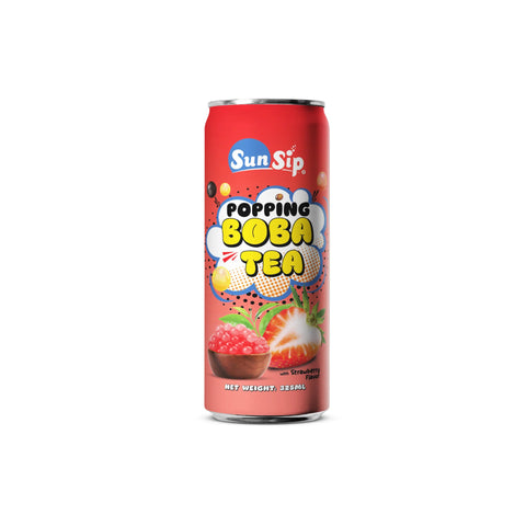 Sun Sip Popping Boba Tea With Strawberry Flavor Drink 325ml