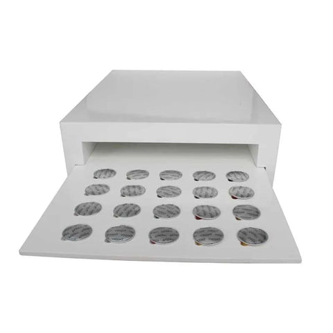 Cafelax Wooden Nespresso Coffee Capsules Drawer - 20 Capsules + 1 Viaggio Cioccolato Coffee Capsules - 10 Capsules + 1 Double Glass Cup - CAFELAX