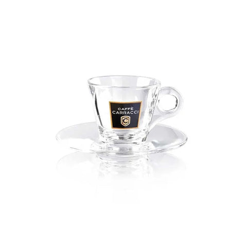 Carracci Espresso Cup & Saucer - Glass - CAFELAX
