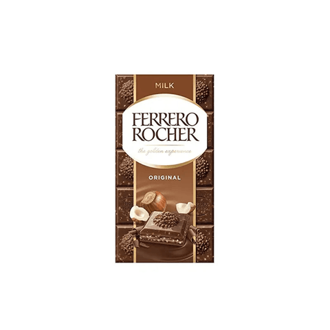 Ferrero Rocher Hazelnut Original Milk Chocolate 100g - CAFELAX