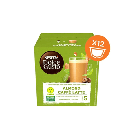 Nescafe Almond Caffe latte Dolce Gusto Coffee Capsules - 12 Capsules - CAFELAX