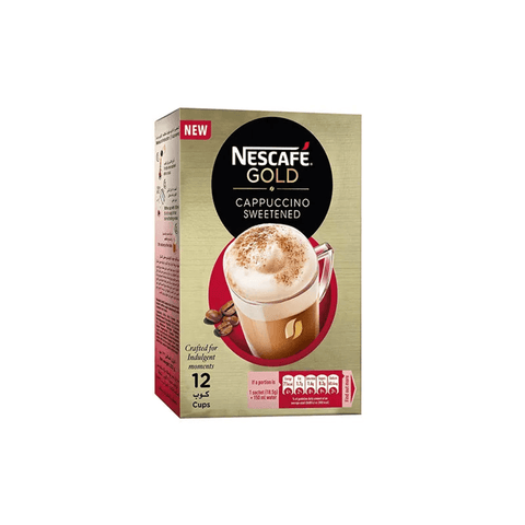 Nescafe Gold Cappuccino Sweetened 12 Sachets - CAFELAX