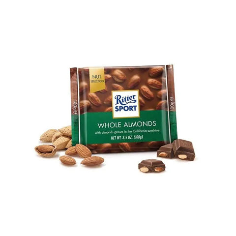 Ritter Sport Whole Almonds Chocolate 100g - CAFELAX