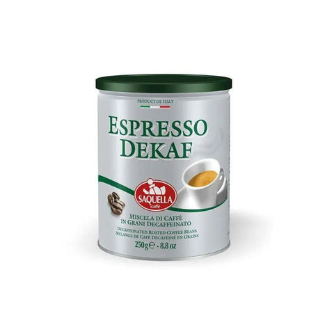 Saquella Espresso Dekaf Whole Beans Coffee Can 250g - CAFELAX