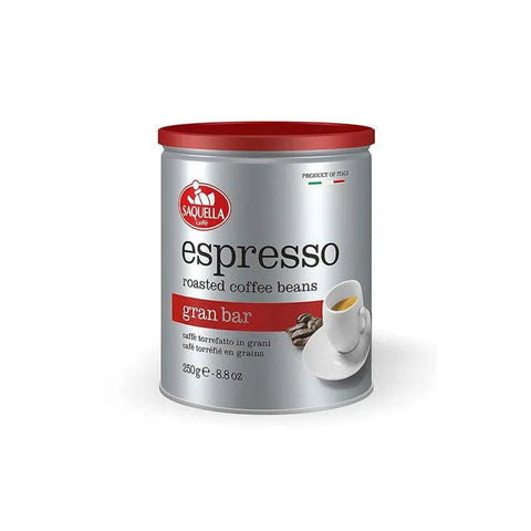 Saquella Gran Bar Espresso Whole Beans Coffee Can 250g - CAFELAX