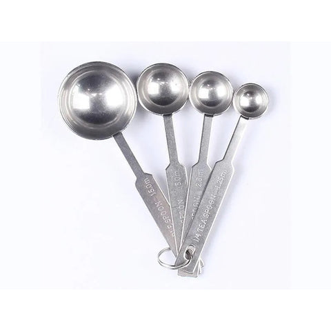 Stainless Steel Silver Measuring Spoon Set Of 4 - CAFELAX
