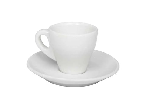 Double Espresso White Mug With Saucer - 90ml - CAFELAX
