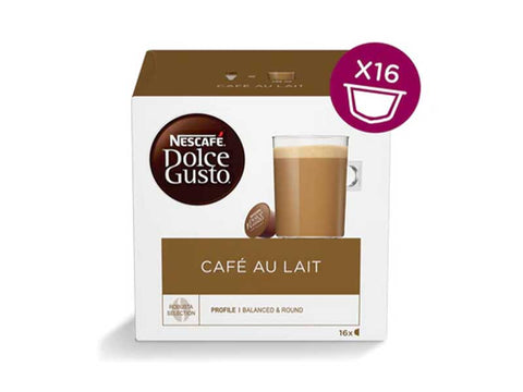"Best Before: 31-8-2024" Nescafe Café Au Lait Dolce Gusto Coffee Capsules - 16 Capsules