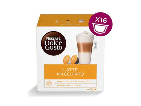 Nescafe Latte Macchiato Dolce Gusto Coffee Capsules - 16 Capsules