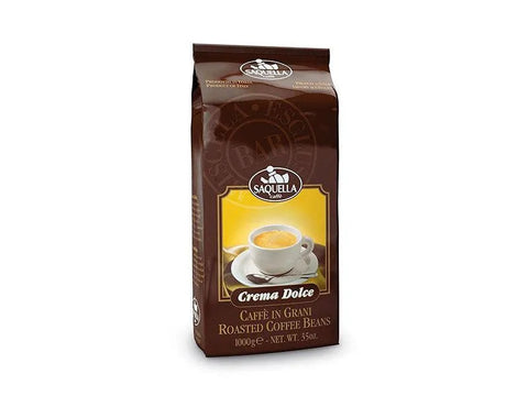 Saquella Crema Dolce Whole Beans Coffee 1Kg - CAFELAX