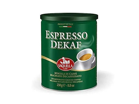 Saquella Espresso Dekaf Ground Coffee Can 250g