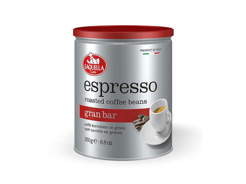Saquella Gran Bar Espresso Whole Beans Coffee Can 250g