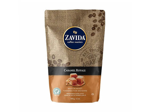 Zavida Caramel Royal Sugar Free Whole Beans Coffee 340 g - CAFELAX