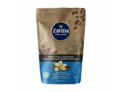Zavida French Vanilla sugar free whole beans Coffee 340 g