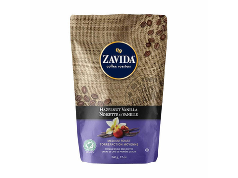 Zavida Hazelnut Vanilla sugar free whole beans Coffee 340 g